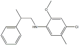 4-chloro-2-methoxy-5-methyl-N-(2-phenylpropyl)aniline 结构式
