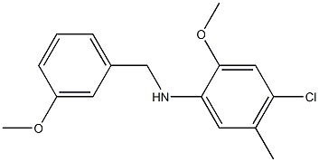 4-chloro-2-methoxy-N-[(3-methoxyphenyl)methyl]-5-methylaniline 结构式