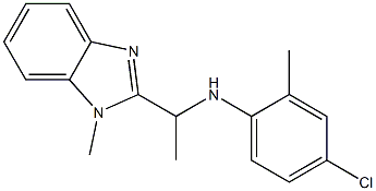 4-chloro-2-methyl-N-[1-(1-methyl-1H-1,3-benzodiazol-2-yl)ethyl]aniline 结构式