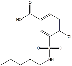 4-chloro-3-(pentylsulfamoyl)benzoic acid 结构式