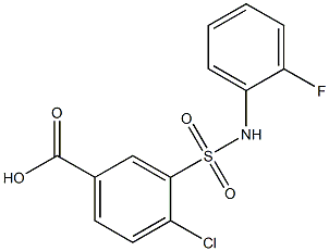4-chloro-3-[(2-fluorophenyl)sulfamoyl]benzoic acid 结构式