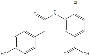 4-chloro-3-[2-(4-hydroxyphenyl)acetamido]benzoic acid 结构式