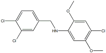 4-chloro-N-[(3,4-dichlorophenyl)methyl]-2,5-dimethoxyaniline 结构式