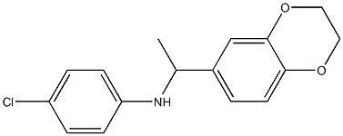 4-chloro-N-[1-(2,3-dihydro-1,4-benzodioxin-6-yl)ethyl]aniline 结构式