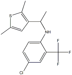 4-chloro-N-[1-(2,5-dimethylthiophen-3-yl)ethyl]-2-(trifluoromethyl)aniline 结构式