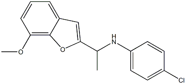 4-chloro-N-[1-(7-methoxy-1-benzofuran-2-yl)ethyl]aniline 结构式