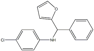 4-chloro-N-[furan-2-yl(phenyl)methyl]aniline 结构式