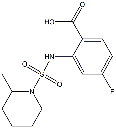 4-fluoro-2-{[(2-methylpiperidine-1-)sulfonyl]amino}benzoic acid 结构式