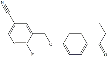 4-fluoro-3-(4-propanoylphenoxymethyl)benzonitrile 结构式