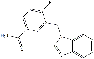 4-fluoro-3-[(2-methyl-1H-benzimidazol-1-yl)methyl]benzenecarbothioamide 结构式