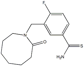 4-fluoro-3-[(2-oxoazocan-1-yl)methyl]benzenecarbothioamide 结构式