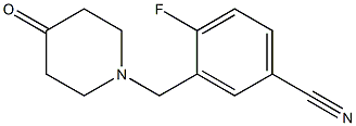 4-fluoro-3-[(4-oxopiperidin-1-yl)methyl]benzonitrile 结构式