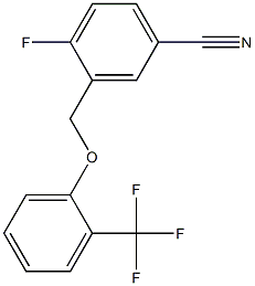 4-fluoro-3-[2-(trifluoromethyl)phenoxymethyl]benzonitrile 结构式