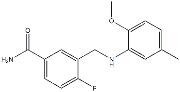 4-fluoro-3-{[(2-methoxy-5-methylphenyl)amino]methyl}benzamide 结构式