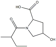 4-hydroxy-1-(2-methylbutanoyl)pyrrolidine-2-carboxylic acid 结构式