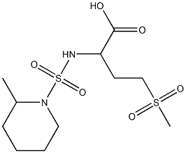 4-methanesulfonyl-2-{[(2-methylpiperidine-1-)sulfonyl]amino}butanoic acid 结构式