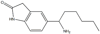 5-(1-aminohexyl)-2,3-dihydro-1H-indol-2-one 结构式