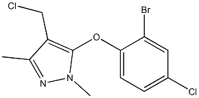 5-(2-bromo-4-chlorophenoxy)-4-(chloromethyl)-1,3-dimethyl-1H-pyrazole 结构式