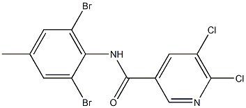 5,6-dichloro-N-(2,6-dibromo-4-methylphenyl)pyridine-3-carboxamide 结构式