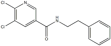 5,6-dichloro-N-(2-phenylethyl)pyridine-3-carboxamide 结构式