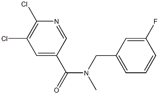 5,6-dichloro-N-[(3-fluorophenyl)methyl]-N-methylpyridine-3-carboxamide 结构式