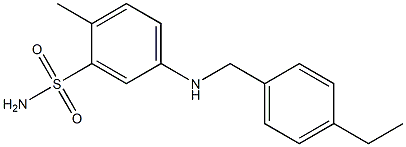 5-{[(4-ethylphenyl)methyl]amino}-2-methylbenzene-1-sulfonamide 结构式