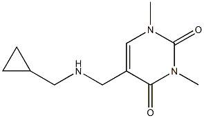 5-{[(cyclopropylmethyl)amino]methyl}-1,3-dimethyl-1,2,3,4-tetrahydropyrimidine-2,4-dione 结构式