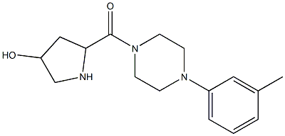 5-{[4-(3-methylphenyl)piperazin-1-yl]carbonyl}pyrrolidin-3-ol 结构式