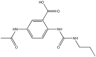 5-acetamido-2-[(propylcarbamoyl)amino]benzoic acid 结构式