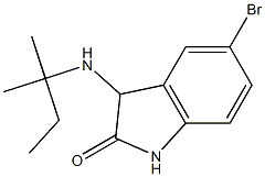 5-bromo-3-[(2-methylbutan-2-yl)amino]-2,3-dihydro-1H-indol-2-one 结构式