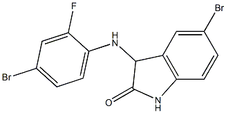 5-bromo-3-[(4-bromo-2-fluorophenyl)amino]-2,3-dihydro-1H-indol-2-one 结构式