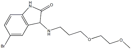 5-bromo-3-{[3-(2-methoxyethoxy)propyl]amino}-2,3-dihydro-1H-indol-2-one 结构式