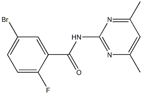 5-bromo-N-(4,6-dimethylpyrimidin-2-yl)-2-fluorobenzamide 结构式