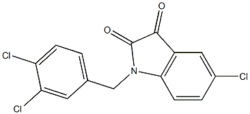 5-chloro-1-[(3,4-dichlorophenyl)methyl]-2,3-dihydro-1H-indole-2,3-dione 结构式