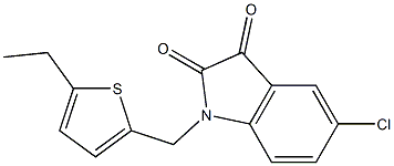 5-chloro-1-[(5-ethylthiophen-2-yl)methyl]-2,3-dihydro-1H-indole-2,3-dione 结构式