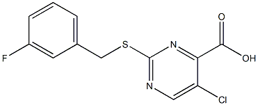 5-chloro-2-[(3-fluorobenzyl)thio]pyrimidine-4-carboxylic acid 结构式