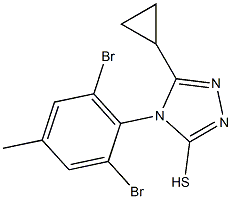 5-cyclopropyl-4-(2,6-dibromo-4-methylphenyl)-4H-1,2,4-triazole-3-thiol 结构式