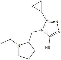 5-cyclopropyl-4-[(1-ethylpyrrolidin-2-yl)methyl]-4H-1,2,4-triazole-3-thiol 结构式