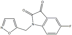 5-fluoro-1-(1,2-oxazol-5-ylmethyl)-2,3-dihydro-1H-indole-2,3-dione 结构式