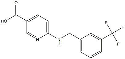 6-({[3-(trifluoromethyl)phenyl]methyl}amino)pyridine-3-carboxylic acid 结构式