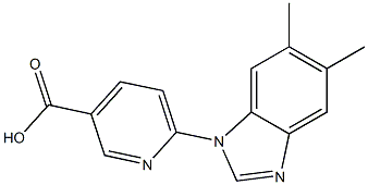 6-(5,6-dimethyl-1H-1,3-benzodiazol-1-yl)pyridine-3-carboxylic acid 结构式