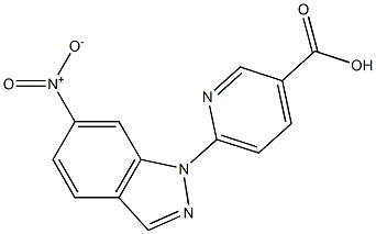 6-(6-nitro-1H-indazol-1-yl)pyridine-3-carboxylic acid 结构式