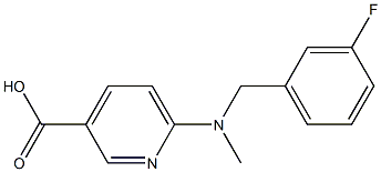 6-{[(3-fluorophenyl)methyl](methyl)amino}pyridine-3-carboxylic acid 结构式