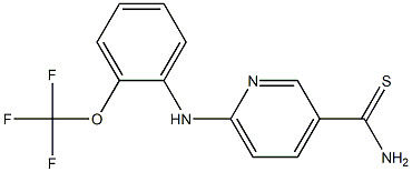 6-{[2-(trifluoromethoxy)phenyl]amino}pyridine-3-carbothioamide 结构式