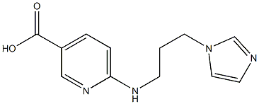 6-{[3-(1H-imidazol-1-yl)propyl]amino}pyridine-3-carboxylic acid 结构式
