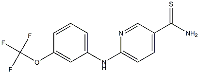 6-{[3-(trifluoromethoxy)phenyl]amino}pyridine-3-carbothioamide 结构式