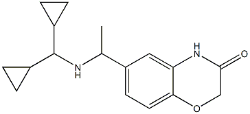 6-{1-[(dicyclopropylmethyl)amino]ethyl}-3,4-dihydro-2H-1,4-benzoxazin-3-one 结构式