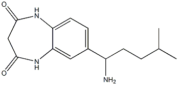 7-(1-amino-4-methylpentyl)-2,3,4,5-tetrahydro-1H-1,5-benzodiazepine-2,4-dione 结构式