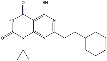 7-(2-cyclohexylethyl)-1-cyclopropyl-5-mercaptopyrimido[4,5-d]pyrimidine-2,4(1H,3H)-dione 结构式