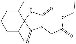 ethyl 2-{6,10-dimethyl-2,4-dioxo-1,3-diazaspiro[4.5]decan-3-yl}acetate 结构式